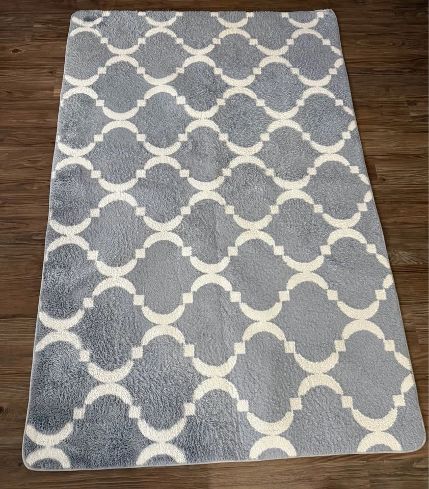 Medium Size Moroccan Trellis Grey, Machine Washable Rug - photo 2