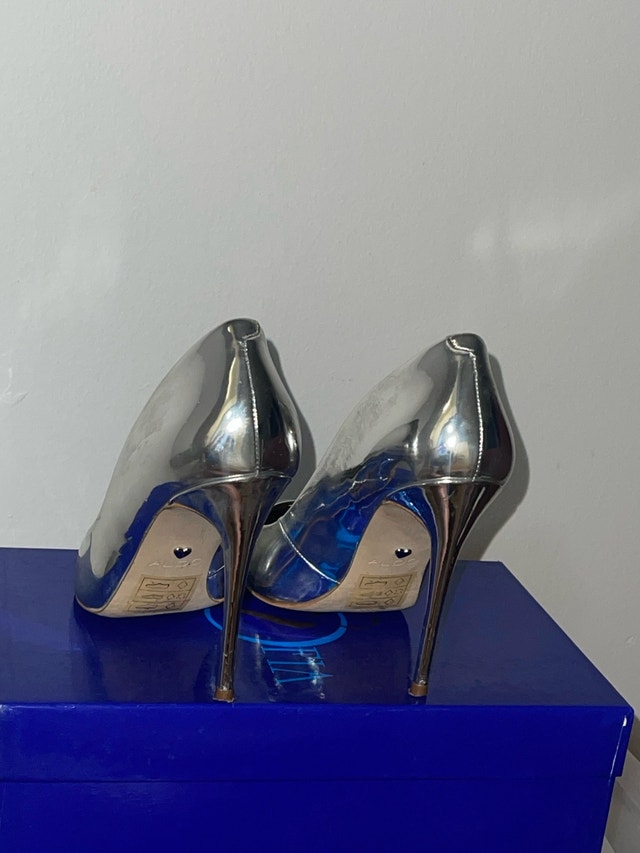 ALDO Silver Pointed Heels 6.5 - photo 4