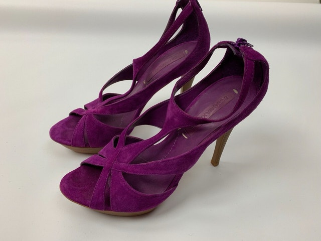 BCBGMaxAzria Purple Suede Platform Sandals 7 - photo 2