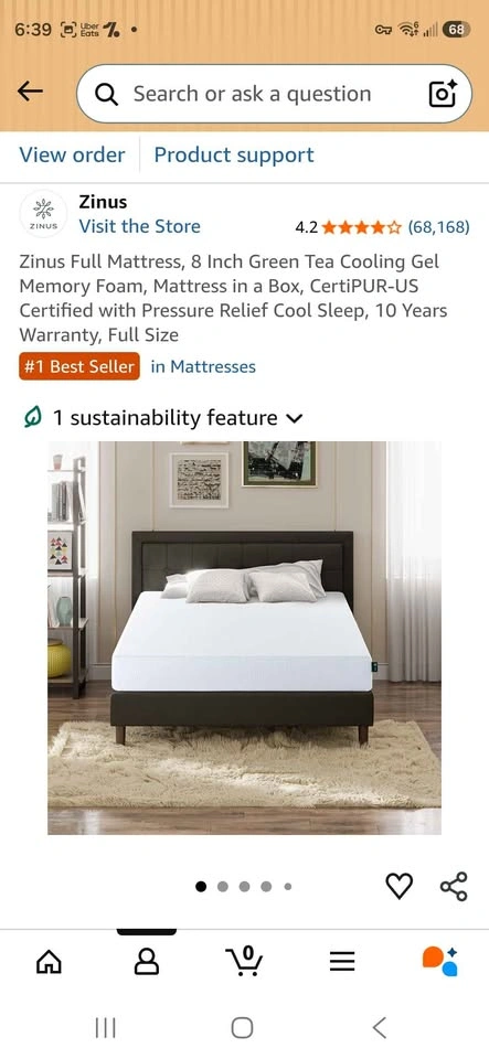 Zinus Full size mattress - medium firm 8 inch - photo 3