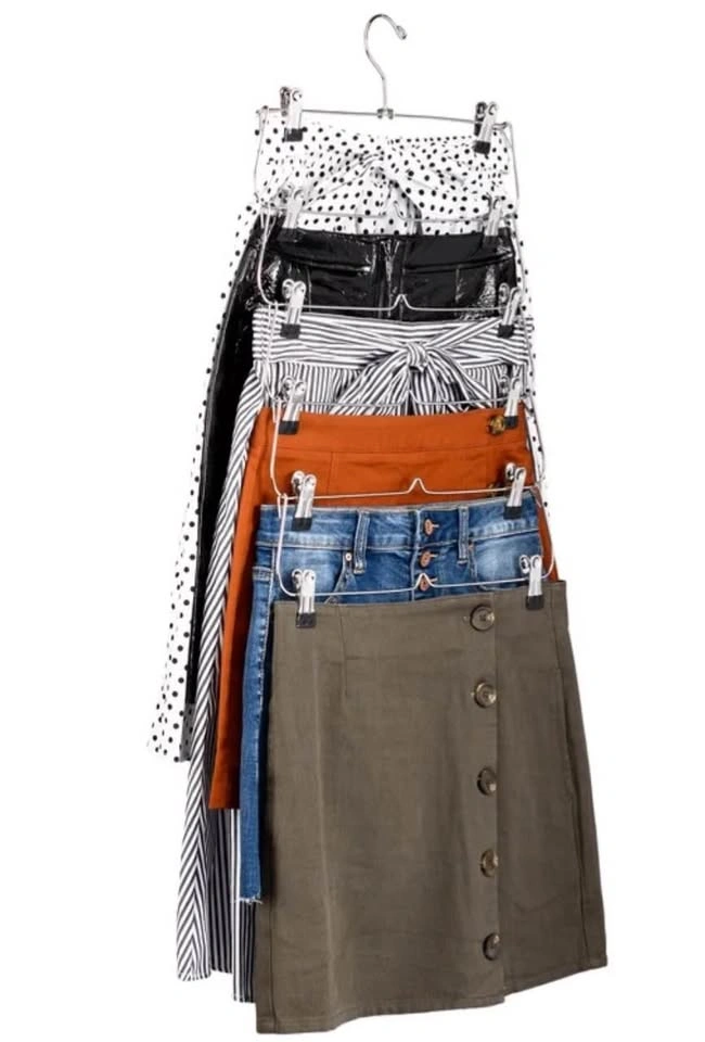 Heavy Duty Chrome Metal 6-Tier Space Saving Pant & Skirt Hanger, - photo 3