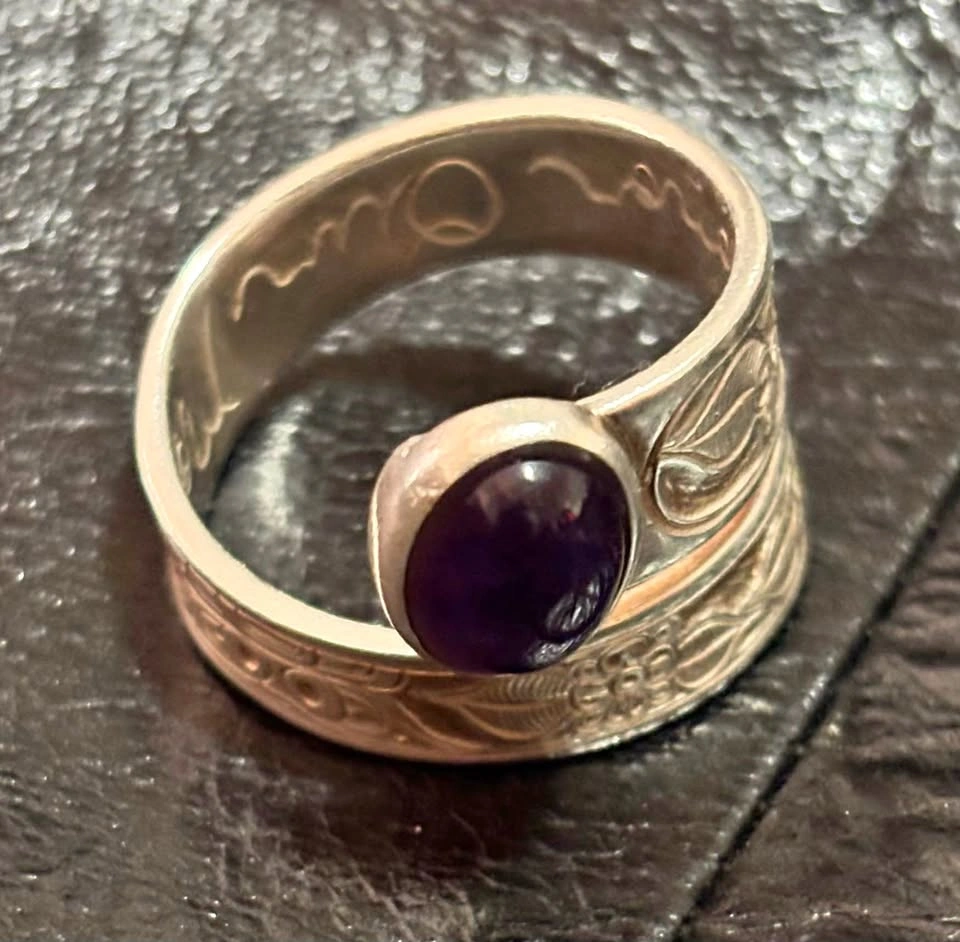 Silver and Amethyst Wrap ring