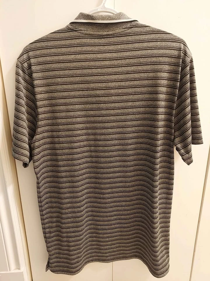 Nike Mens Vapor Control Golf Polo Shirt Black Gray Stripes Small - photo 2