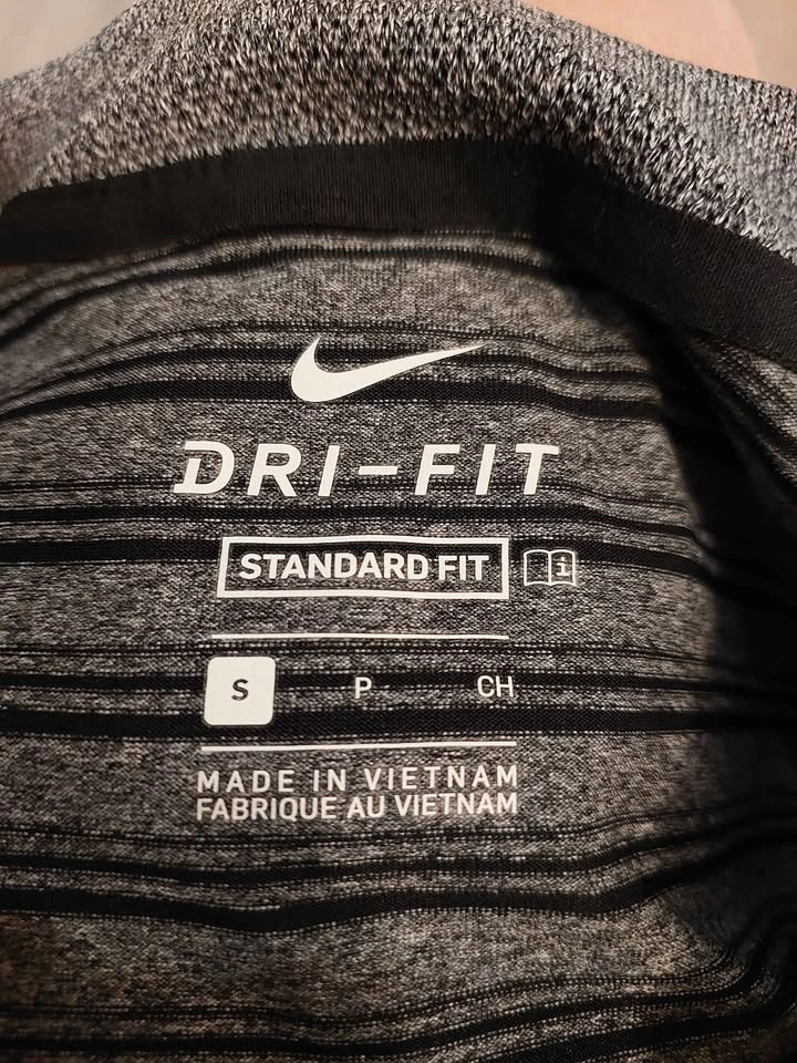 Nike Mens Vapor Control Golf Polo Shirt Black Gray Stripes Small - photo 3