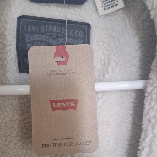 Levi's Men's Black Lined Cotton Trucker Jacket Button Front Spre - photo 2