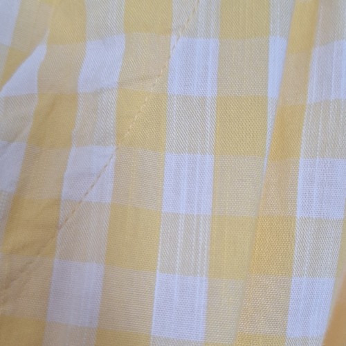 St. John's Bay Yellow White Gingham Wrap V-Neck Tie Puff Sleeve - photo 4