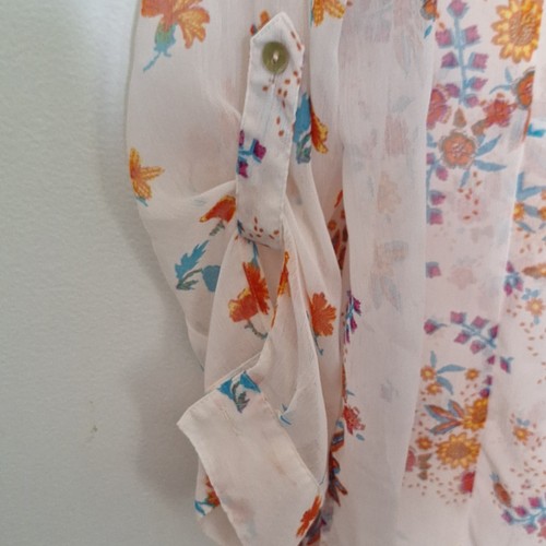 Hope Springs Sheer Floral Button-Front Collared Long Sleeve Blou - photo 4