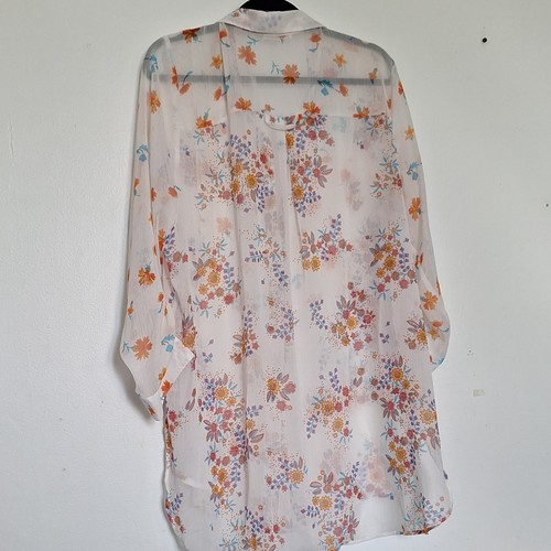 Hope Springs Sheer Floral Button-Front Collared Long Sleeve Blou - photo 5