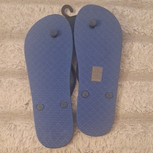 Love University Women's Floral Striped Flip Flops White Navy 11/ - photo 3