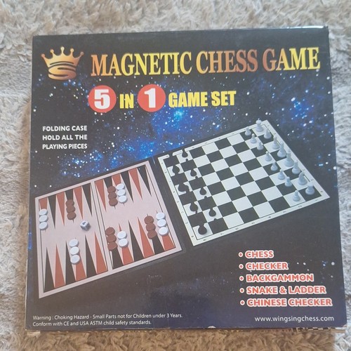 Wingsing Chess Magnetic 5 in 1 Game Set Folding Case