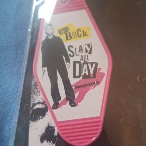 Halloween II “He’s Back Slay All Day” Pink Keychain - photo 3