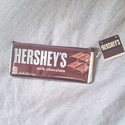 Hershey's Milk Chocolate Bar Print Brown Zipper Pouch