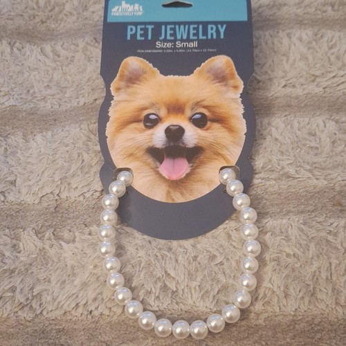 Pawsitively Fun White Collar Charm Necklace for Dogs Size Small