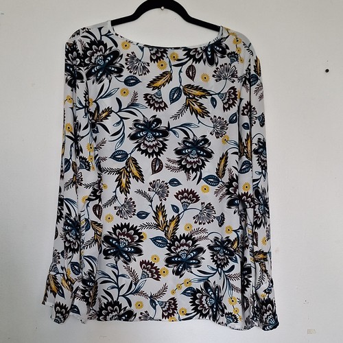 Liz Claiborne 1X Floral Ruffle V-Neck Long Sleeve Blouse - photo 5