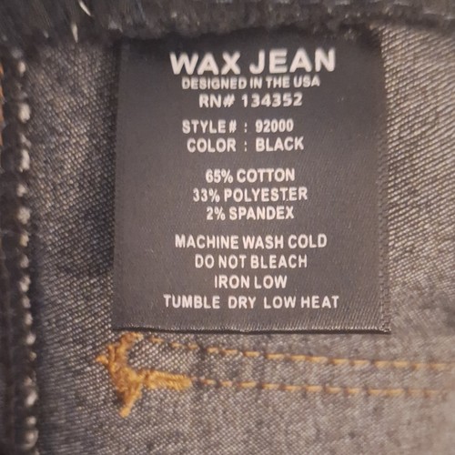 Wax Jean Black Stretch Denim Jeans Juniors 5-Pocket - photo 5