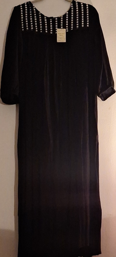 Studio West Apparel Black/Silver Striped Long Shift Dress 3/4 Sl - photo 2