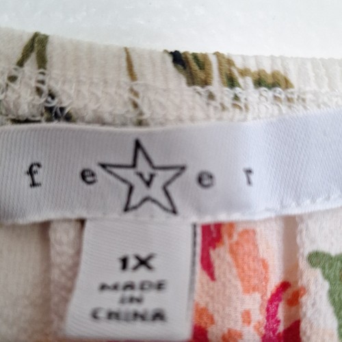 Fever White Floral Ruffle Sleeve Scoop Neck Pullover Blouse 1X - photo 2