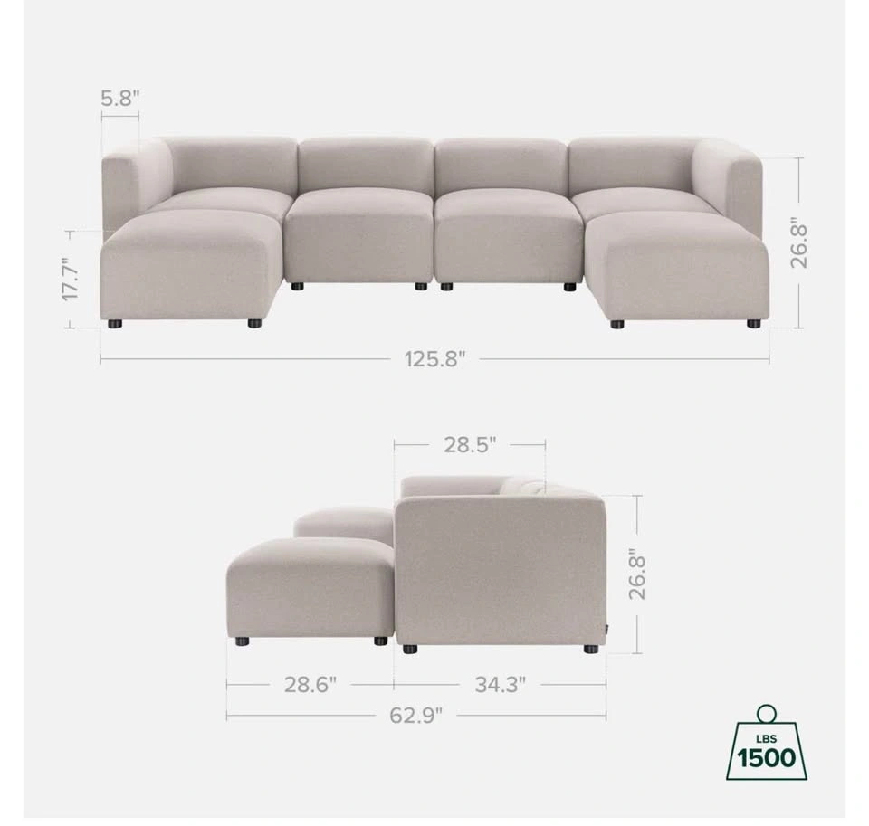 Couch 6-piece modular couch - photo 5