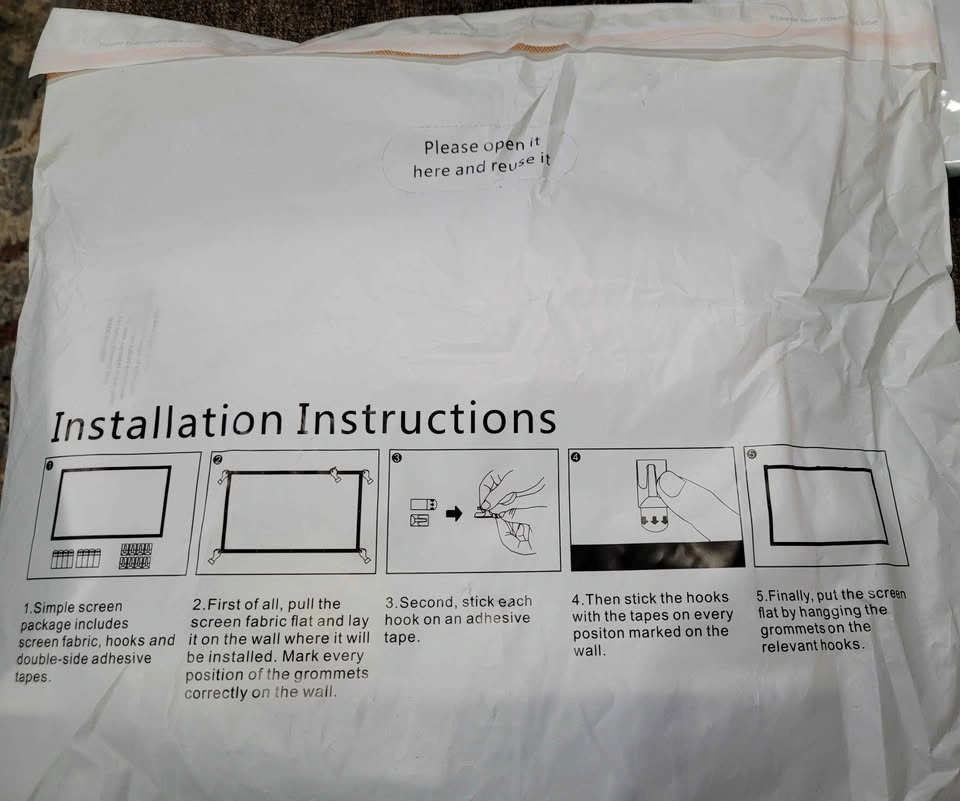 Brand New 100" Projector Screen (16:9 Widescreen) - Factory Seal - photo 2