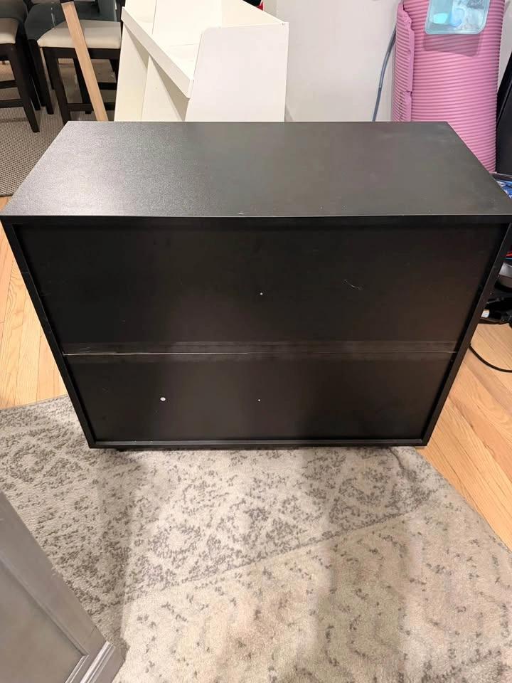 Black file cabinet with storage - photo 2