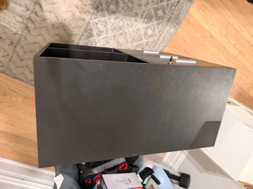 Black file cabinet with storage - photo 3