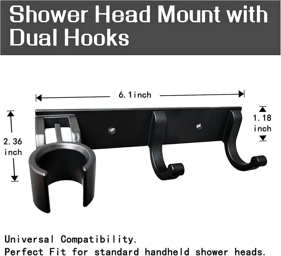 Shower Head Holder with Dual Hooks