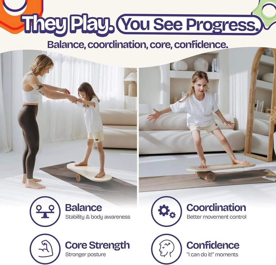 Balance Board for Kids with Cork Roller - photo 4