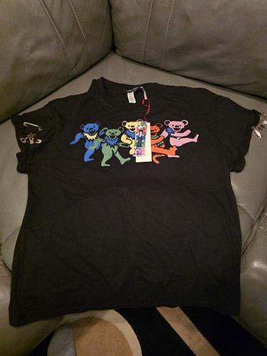 Alice + Olivia Grateful Dead Bears and Pins Top Womens S