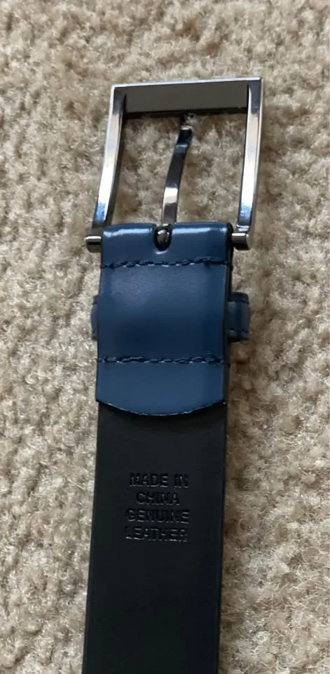 Florsheim Wing Tip Shoes, Navy, Size 10.5 + Belt image indicator(9)