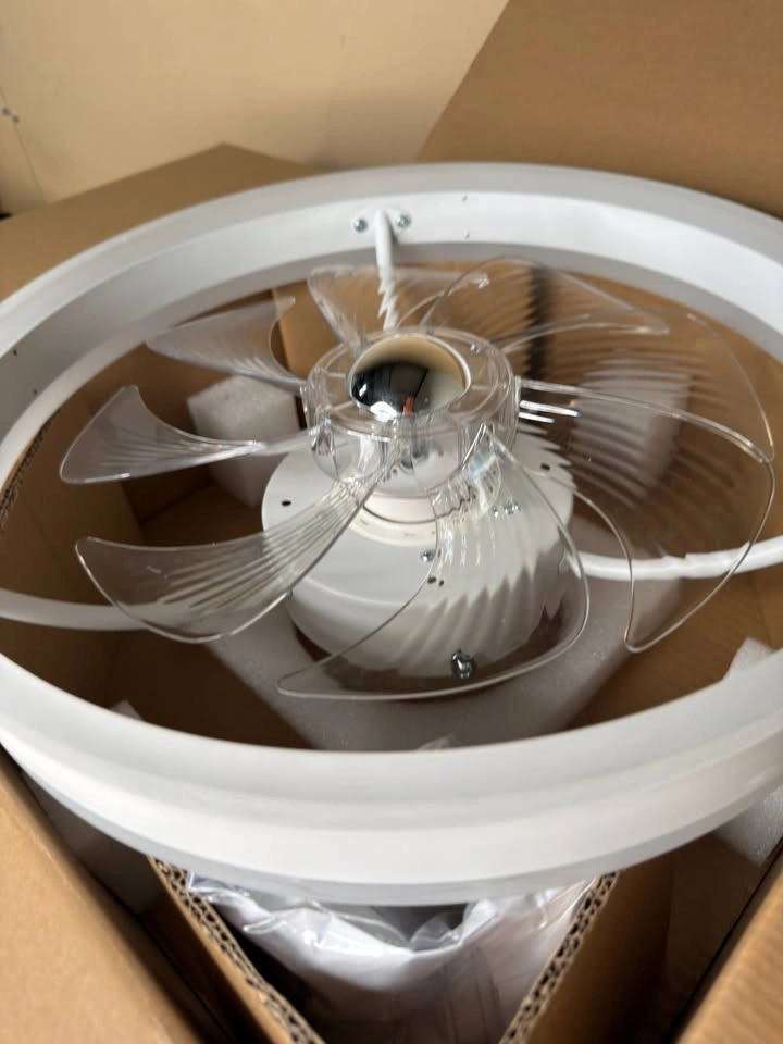 RIYNFO 16" Bladeless Ceiling Fan with LED Light & Remote - photo 3