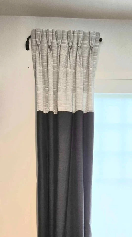 Black and Gray Side Panel Curtains - Pair - photo 2