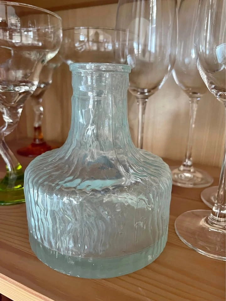 Vintage 1970s Muurla Finland Asket Bark Glass Carafe
