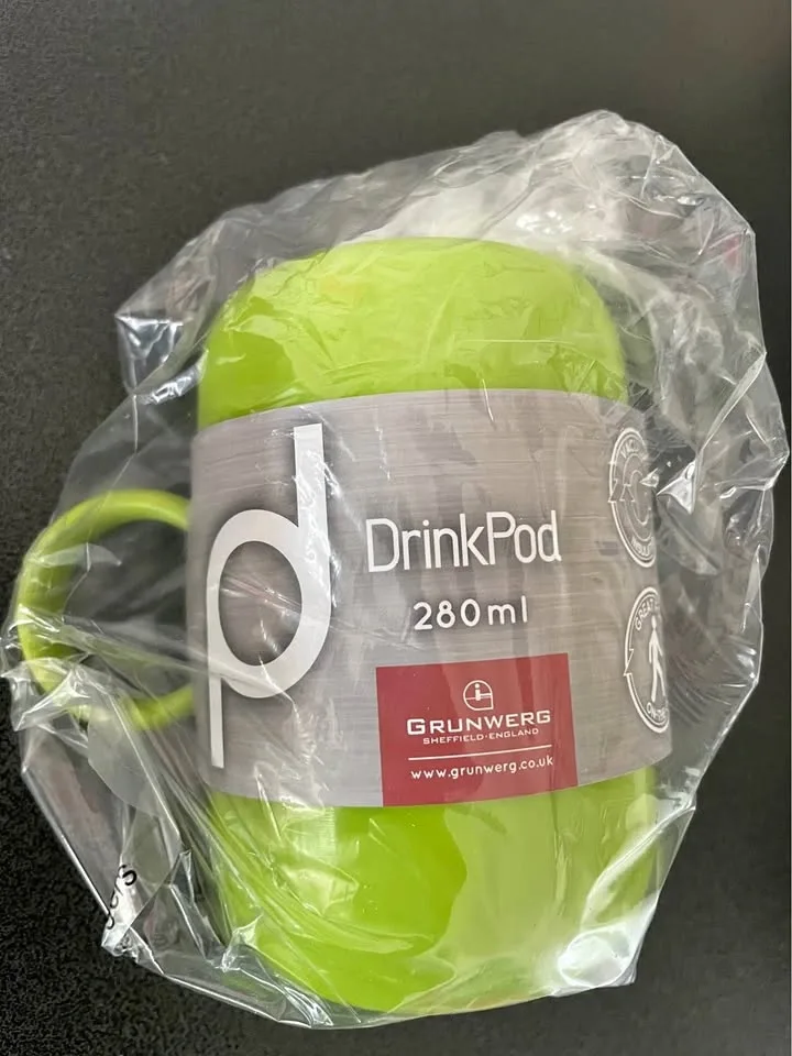 New Grunwerg Pioneer DrinkPod 280ml Vacuum Travel Mug - Green