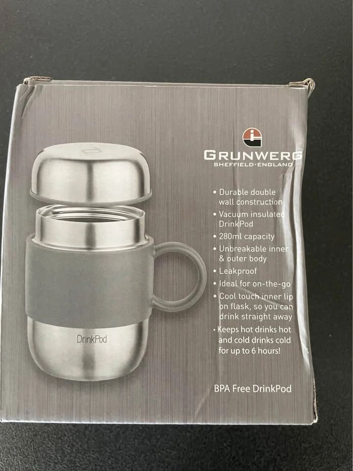 New Grunwerg Pioneer DrinkPod 280ml Vacuum Travel Mug - Green - photo 3