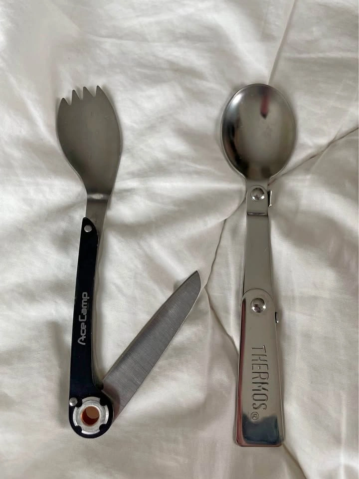 AceCamp Folding Spork with Knife and Thermos Folding Spoon
