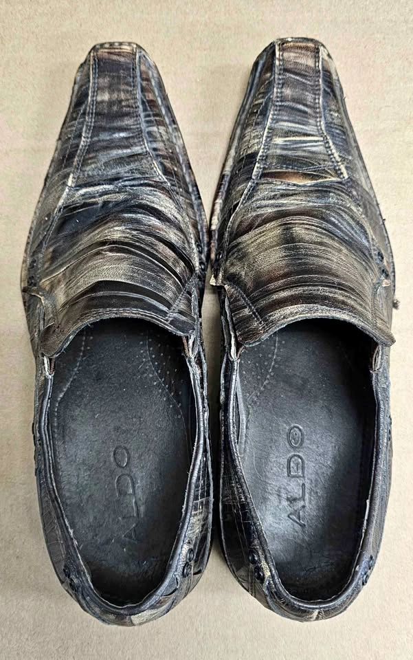 ALDO Men's Y2K Distressed Pleated Leather Loafers - US 8