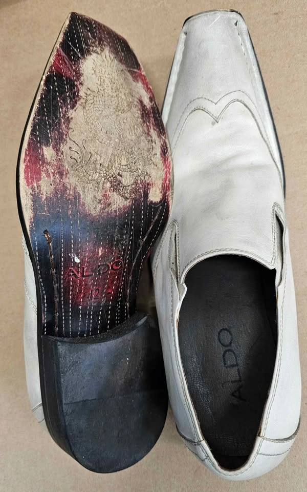 ALDO Men's Y2K Off-White Distressed Leather Square Toe Loafers - photo 4