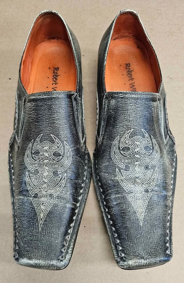 Robert Wayne Men's Y2K Gothic Tribal Distressed Loafers US 8 - photo 2