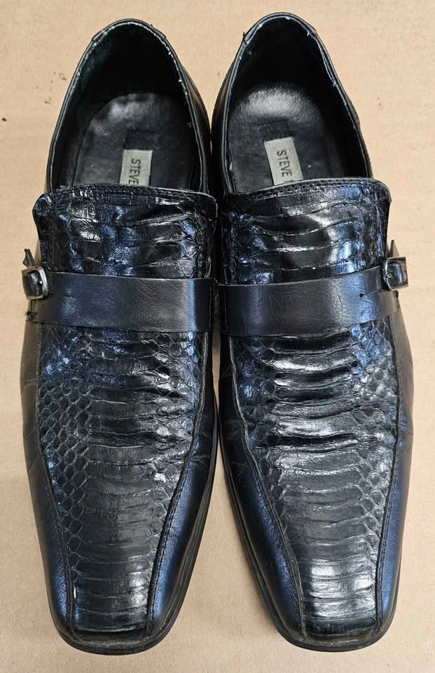 Steve Madden DAFOE Men's Y2K Black Snakeskin Loafers Size 8 - photo 2