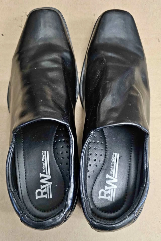 Robert Wayne STATE Men's Black Square Toe Slip-On Shoes 8.5D