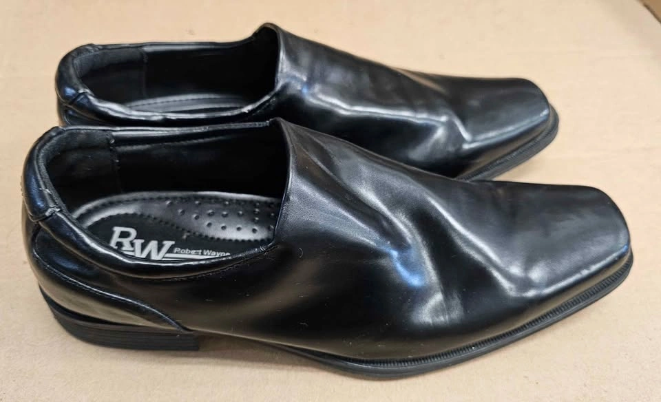 Robert Wayne STATE Men's Black Square Toe Slip-On Shoes 8.5D - photo 3