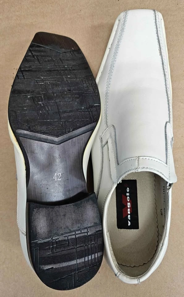 Vangelo Men's White Leather Square Toe Loafers - Size 9 - photo 5