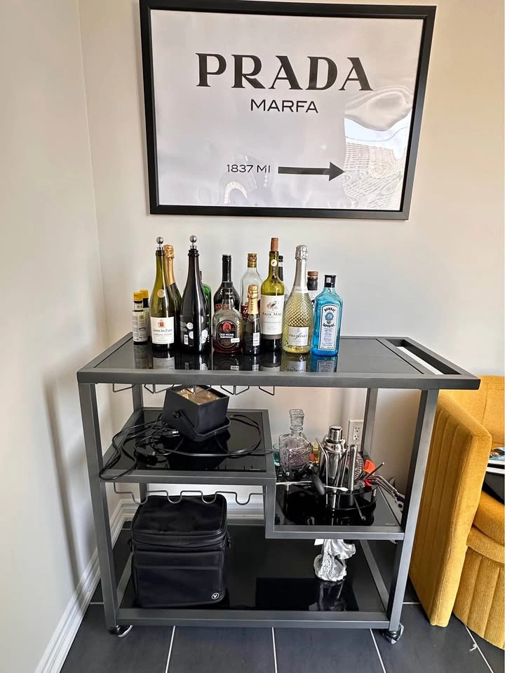 Bar Cart + 2 bar chairs
