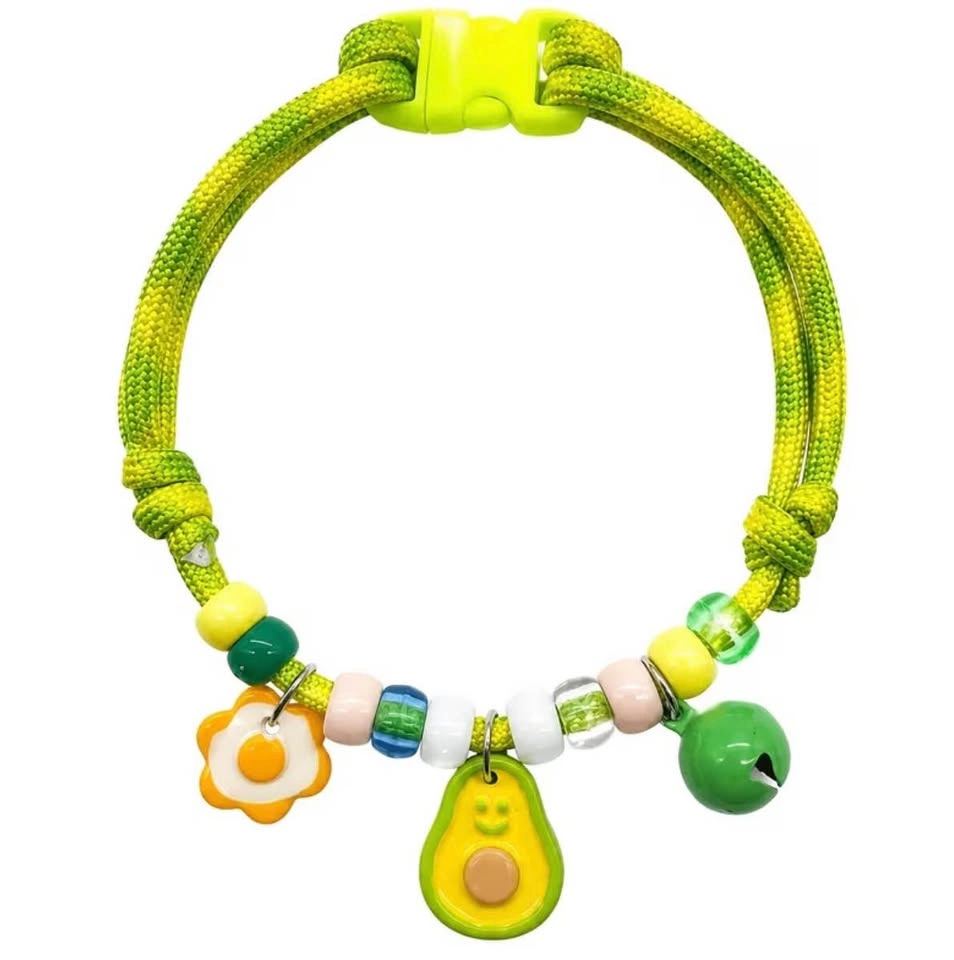 New pet gift - Set of 2 Green Avocado and Flower Pet Collars - photo 2