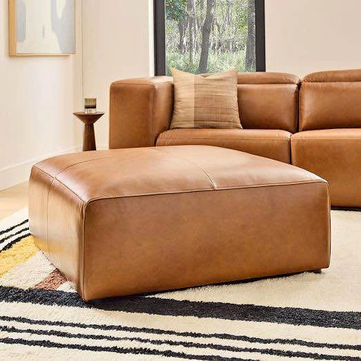 WILLIAMS SONOMA Leather ottoman