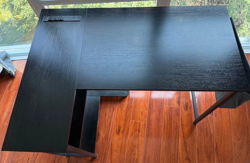 EUC 40” L-Shaped Desk with Built in Outlets - photo 2