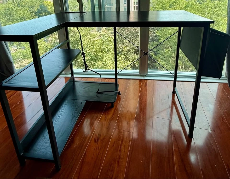 EUC 40” L-Shaped Desk with Built in Outlets - photo 3