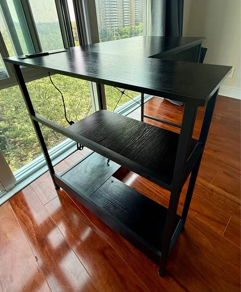EUC 40” L-Shaped Desk with Built in Outlets - photo 5