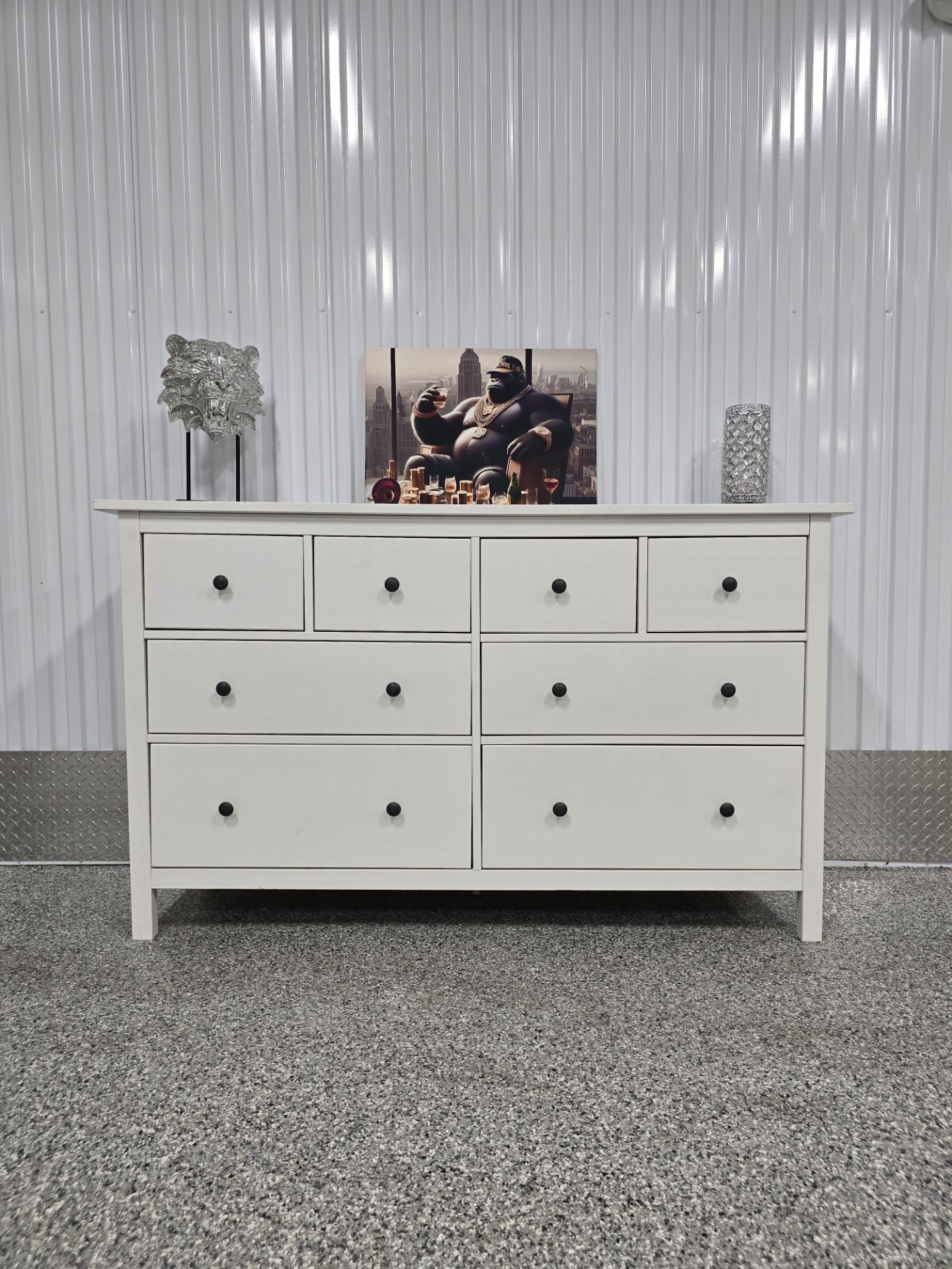 Glossy White 8-Drawer Solid Wood Dresser – Discontinued Color - photo 2