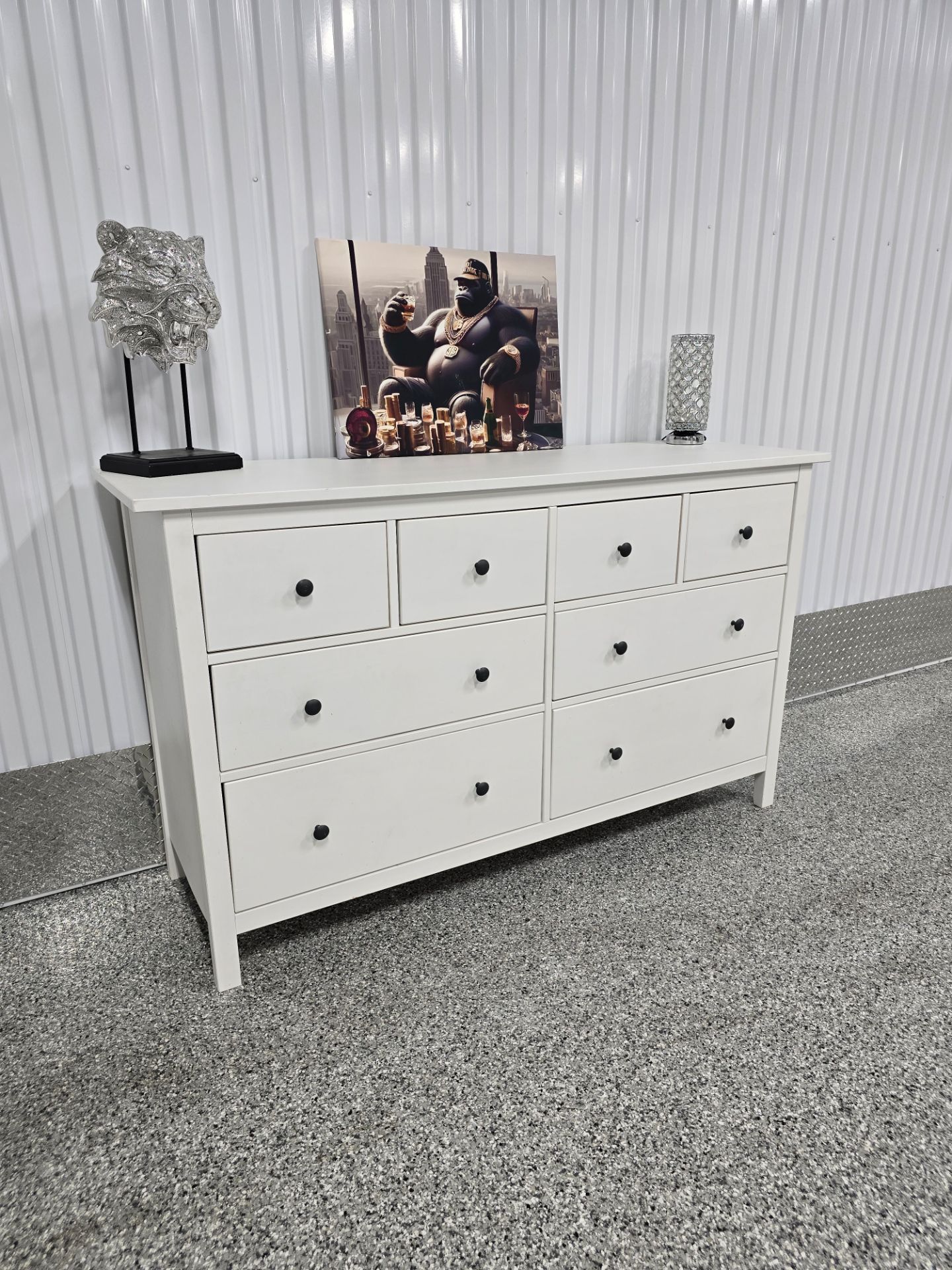 Glossy White 8-Drawer Solid Wood Dresser – Discontinued Color - photo 3